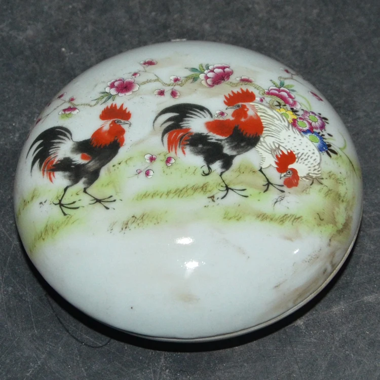 Antique collection, porcelain, rooster, shou peach, multiple patterns, printing clay box, stationery ornaments