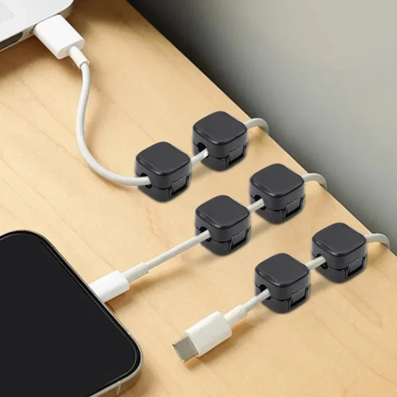 30/1PCS Magnetic Cable Clip Self-adhesive Adjustable Cord Holder Cable Wire Keeper Manager Home Office Desktop Cables Organizers