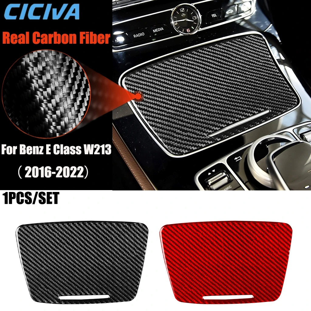 

Автомобильные аксессуары из углеродного волокна, панель хранения передач, модифицированная внутренняя отделка, наклейка для Mercedes Benz E Class W213 2016-2022
