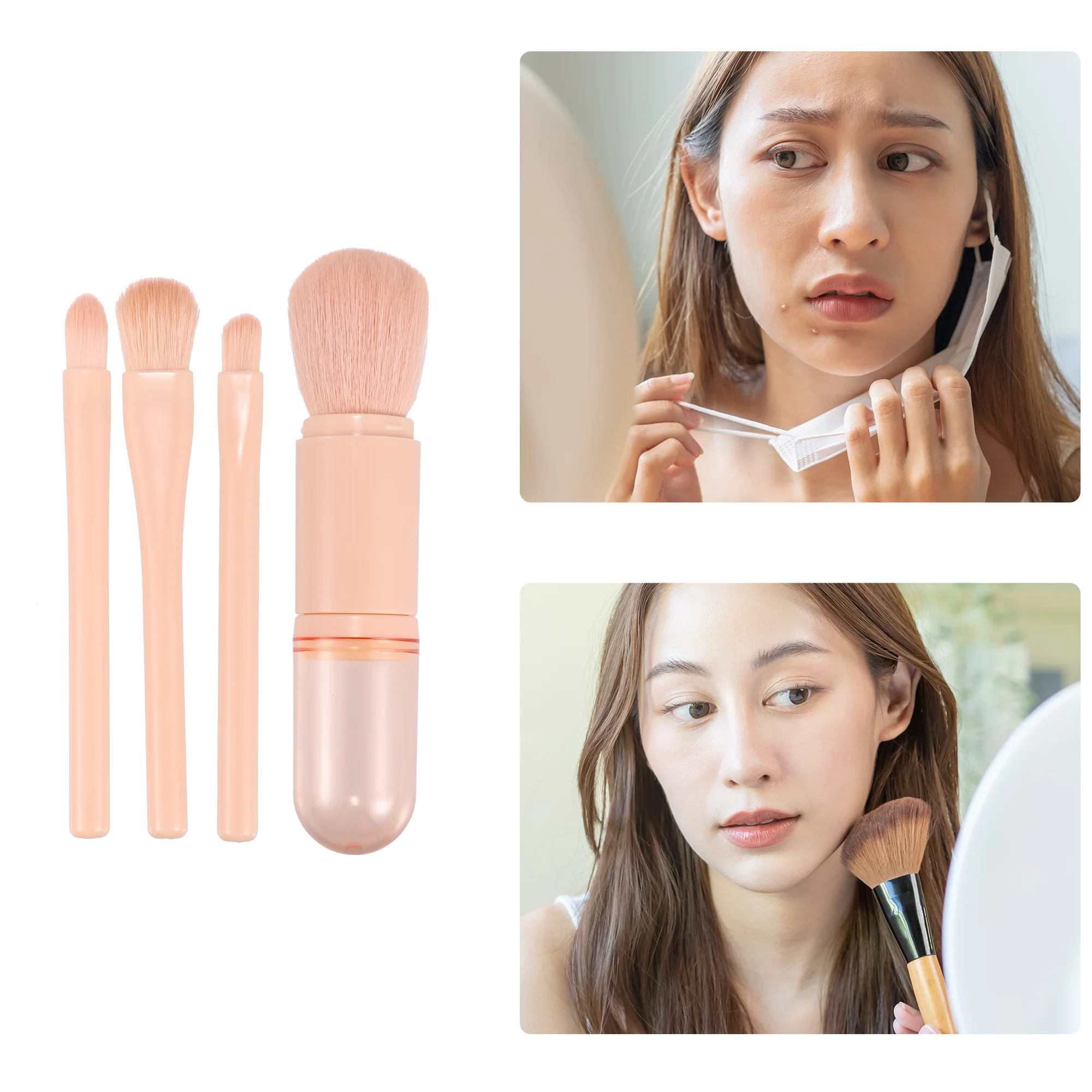 VOCOSTE 4PCS Makeup Brush Set Tools Makeup Concealer Brush Kit Powder EyeShadow Highlighter Brush Cosmetic Beauty  Accessorie