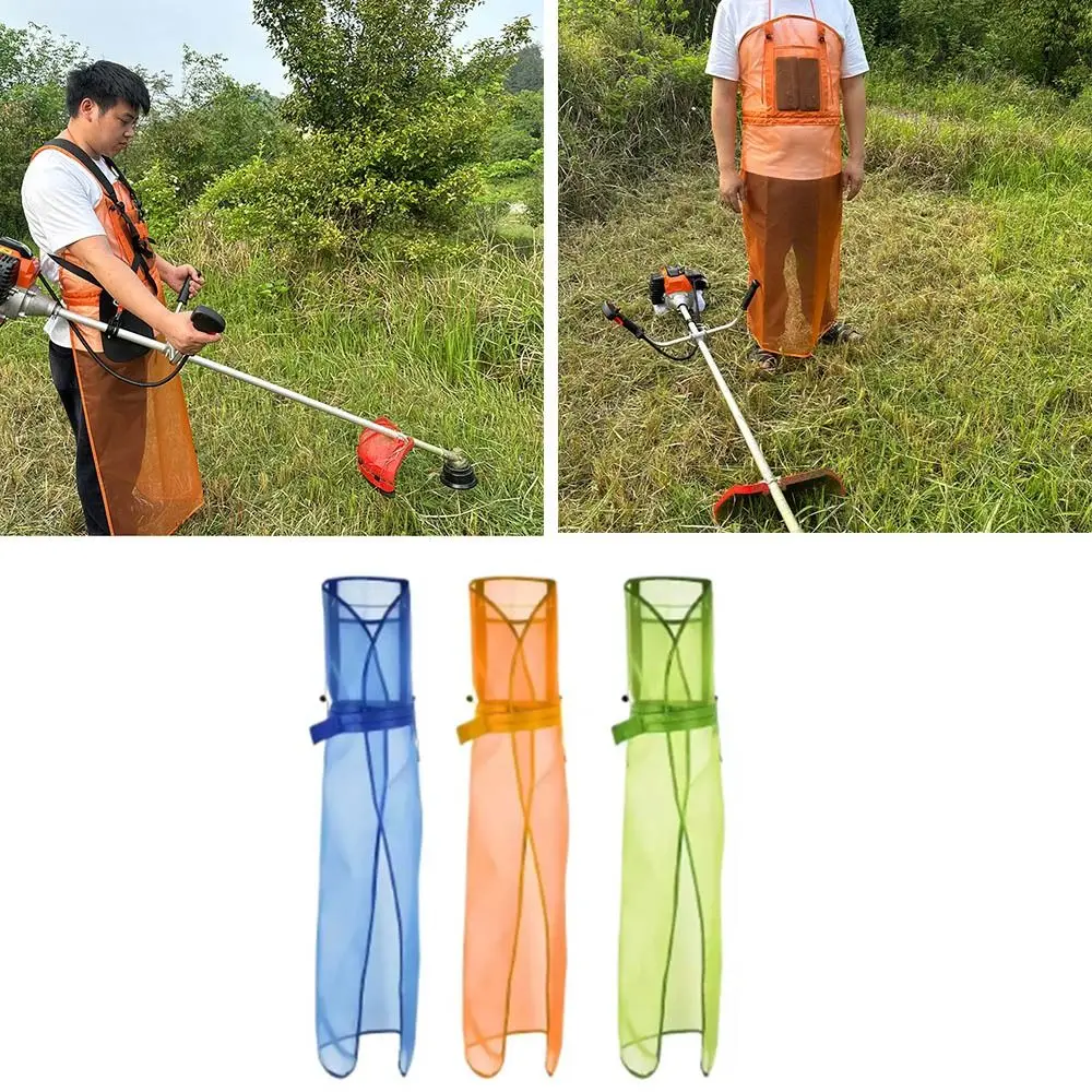 

With Pockets Mesh Lawn Mower Apron Full Coverage Safety Gardening Apron Lightweight Breathable Garden Work Suit Workwear