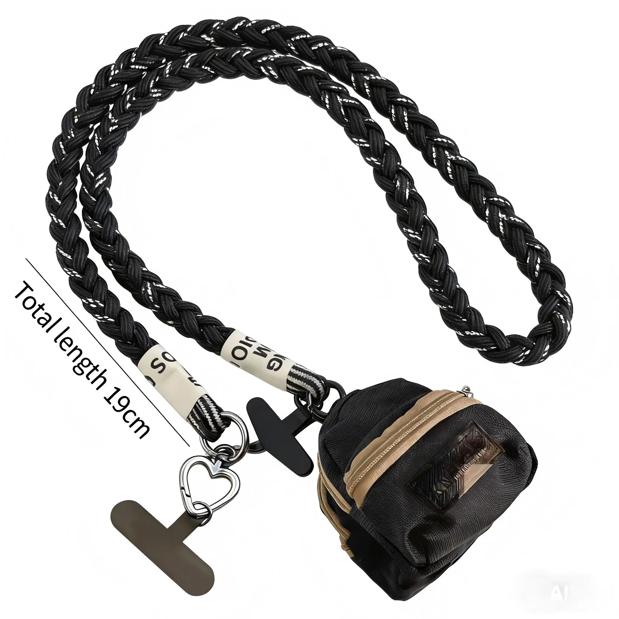 

Модный плетеный шнурок для телефона из 3-х нитей - длинный, через плечо, для использования на улице. Модный и милый портативный чехол-кошелек на запястье для хранения мелочей