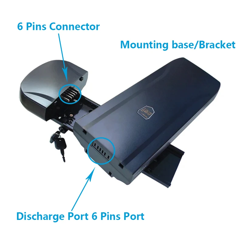 36v 10ah 12ah 15ah rear rack e-bike lithium battery for Replace and upgrade Phylion XH370-13J Wall-ES electric bicycle battery