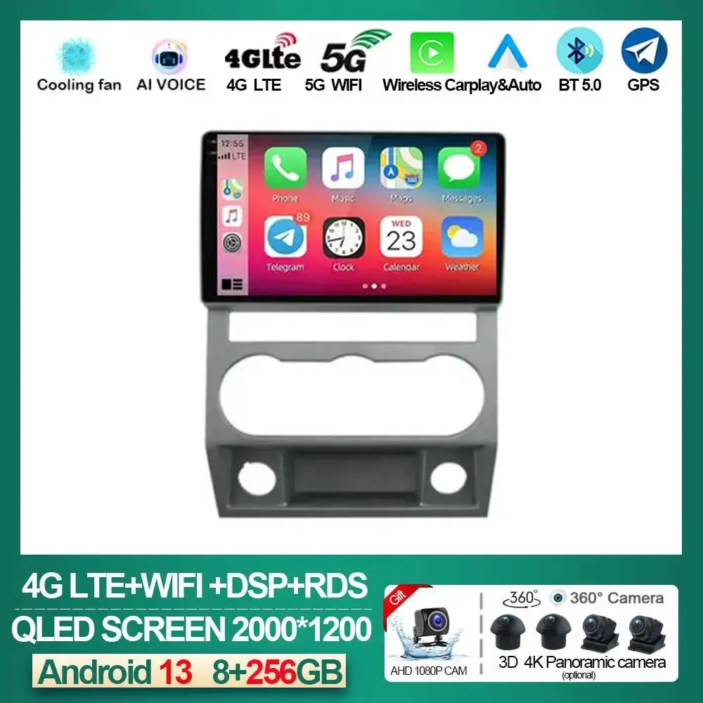 Android 13 Car Radio Multimedia Player HU For GAZ Gazelle Next 2016+ 2 Din Navigation GPS Carplay Autoradio Stereo NO DVD