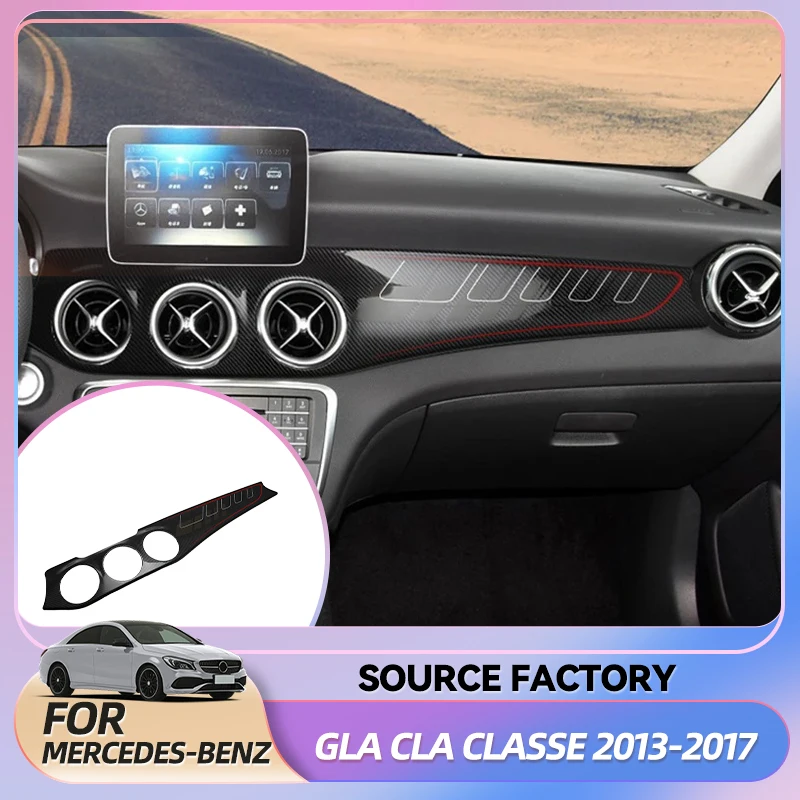 

Внутренние наклейки из углеродного волокна, приборная панель, центральная консоль, украшение панели кондиционера для Mercedes Benz GLA CLA Class 2013-2017