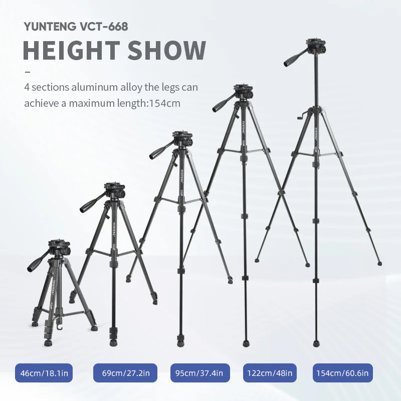 Yunteng VCT-668 Tripod for Camera Phone Support Cell Mobile Stand Video Shooting Professional Photo Consumer Electronics