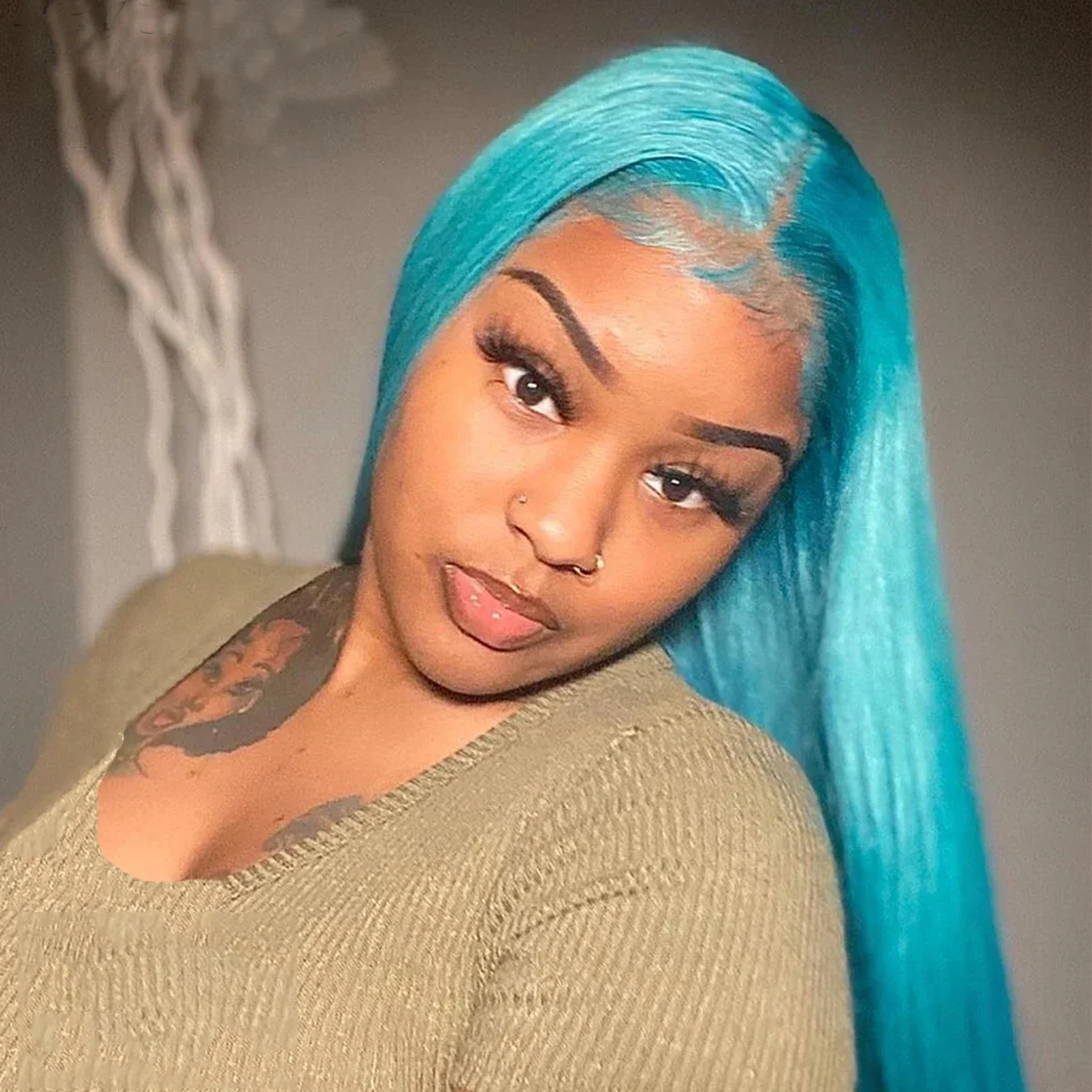 الضوء الأزرق 13x4 الدانتيل الشفاف شعر مستعار أمامي 100% جودة الشعر البشري 180% الكثافة شعر مستعار يفتح حياة جميلة نجاح باهر شعر الملاك