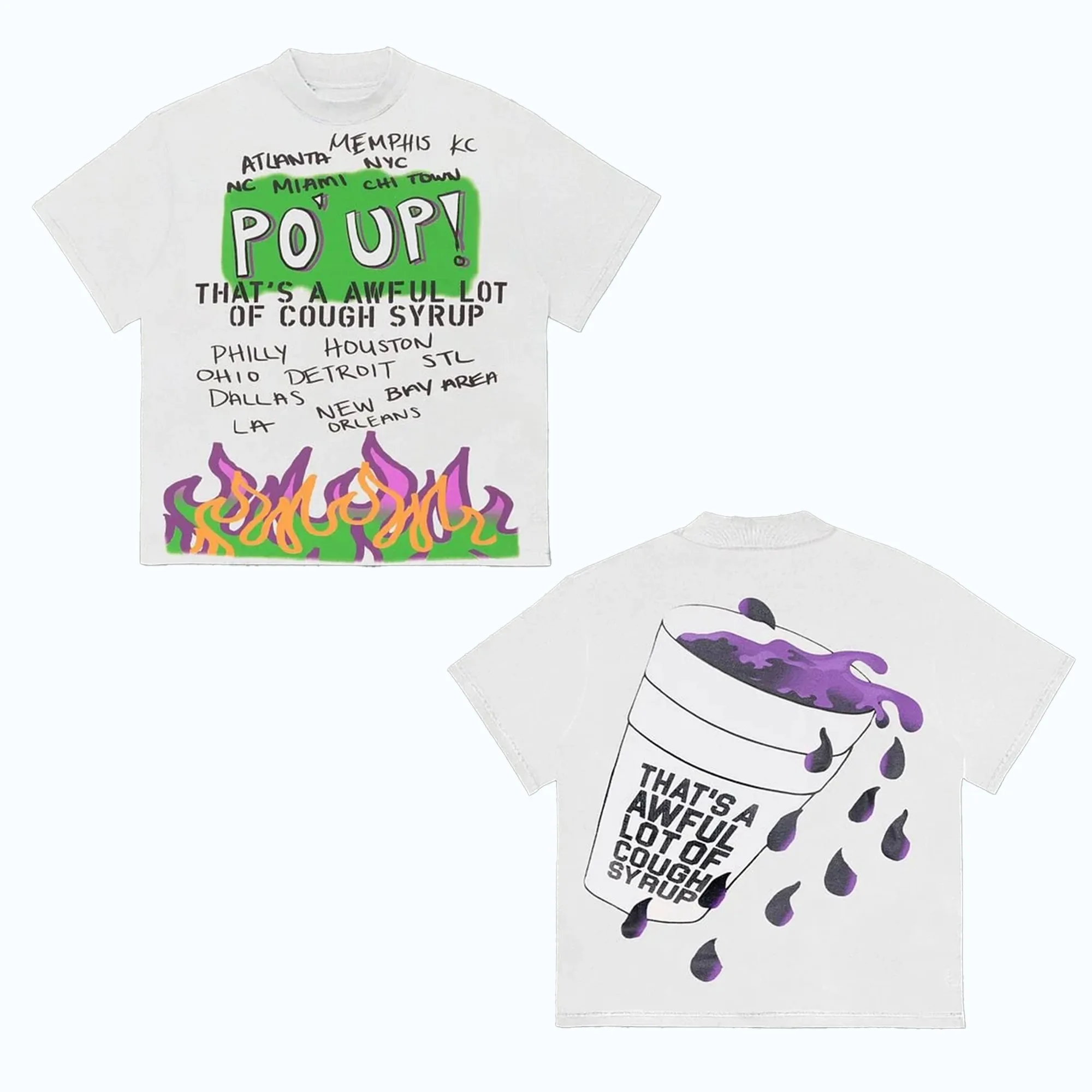 رهيبة من السعال Surup قميص الرجال تي شيرت الجرافيك القطن ذلك رهيب من شراب الساحر تي شيرت للجنسين خمر الشارع الشهير الرجال