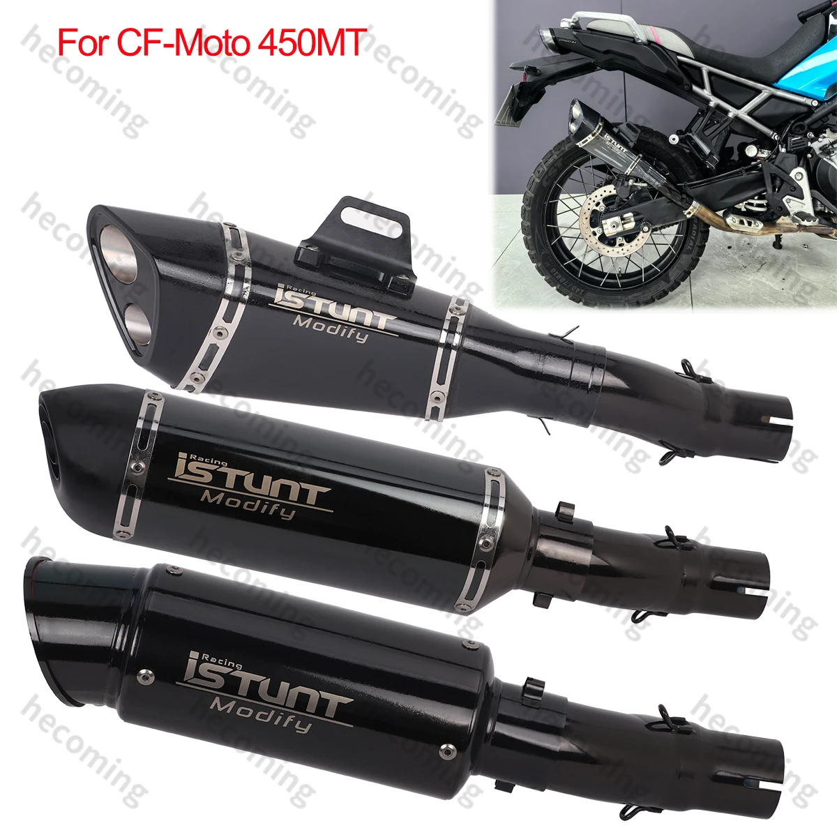 

Надевается для CF-Moto 450MT 2024 2025 Escape, модификация выхлопной системы, соединение глушителя, средняя труба с DB Killer