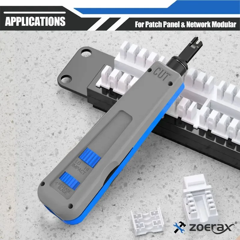 Imagem -06 - Zoerax-multi-function Network Cabo Tool com Duas Lâminas Punch Down Tool Telefone Impacto Terminal Inserção Ferramentas 110 tipo