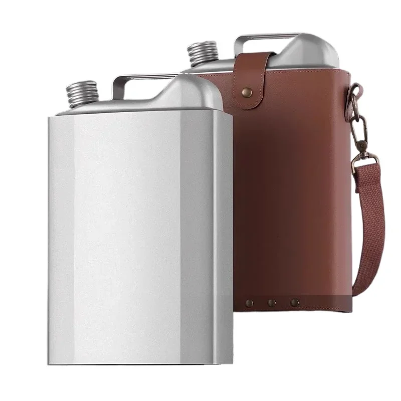 Pure titanium high-end wine jug portable 2.5kg 1.5kg wine bottle empty bottle household outdoor car Russian wine set