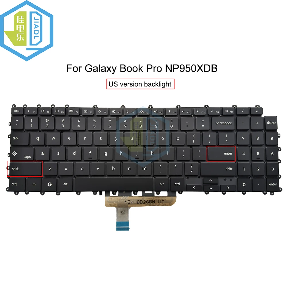 New US UK English SP backlight laptop keyboard For Samsung Galaxy Book Pro NP950 950XDB ‎NP950XDB KB1US KC5US Teclado Parts