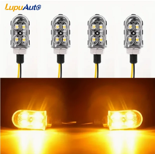 4 قطعة دراجة نارية LED بدوره إشارات صغيرة وامض LED أضواء الخلفية الوامض مؤشر الذيل ضوء لهوندا ياماها مقهى المتسابق