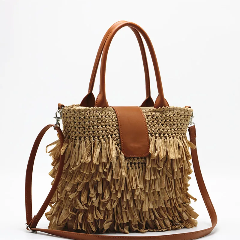 2022 Summer Straw Bag for Women Hand Woven Shoulder Bag Boho Handbag Women Crossbody Bag New Style Purses and Handbags