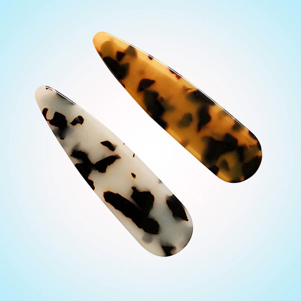 قطعتان من مشابك الشعر الرخامية البسيطة، مشابك منقار البط، إكسسوارات شعر التمساح للسيدات والنساء (القهوة والبيج)