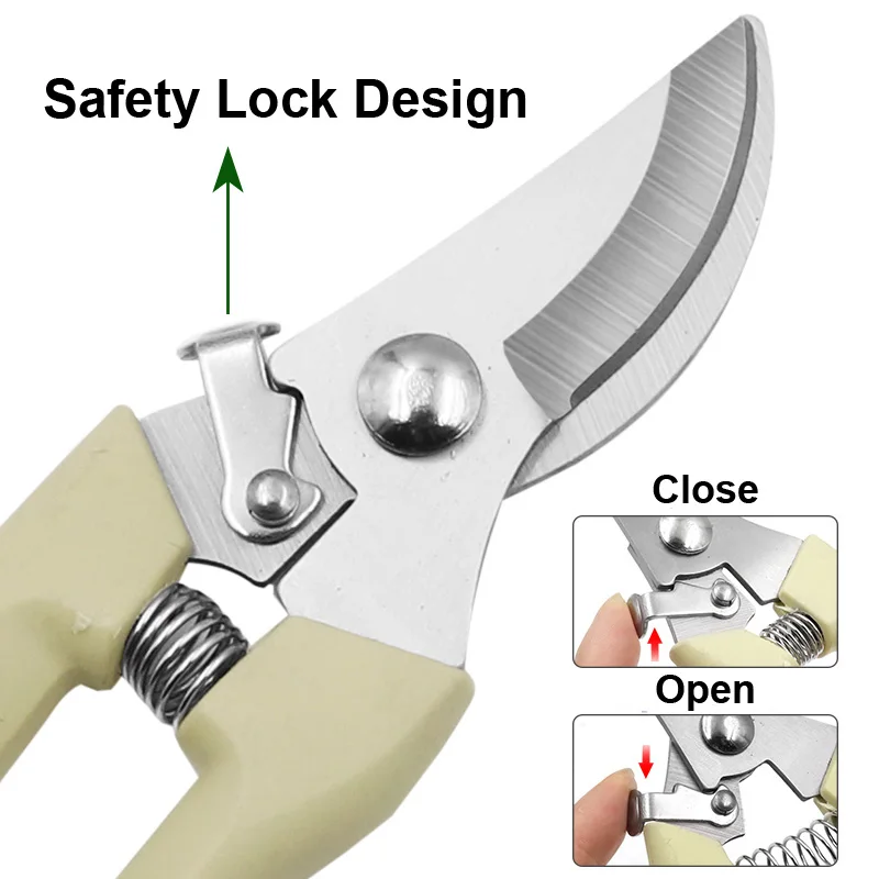 2Pcs Garden Scissors Pruner Fruit Tree Pruning Shears Hand Gardening Grafting Tool Powerful Trimmer Applied to Flowers Branches