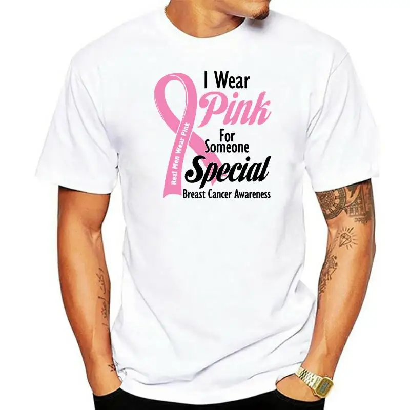 

2023 New Fashion Casual Men T-shirt I Wear Pink For Someone Special T-SHIRT Real Men Breast Cancer Awareness Shirt