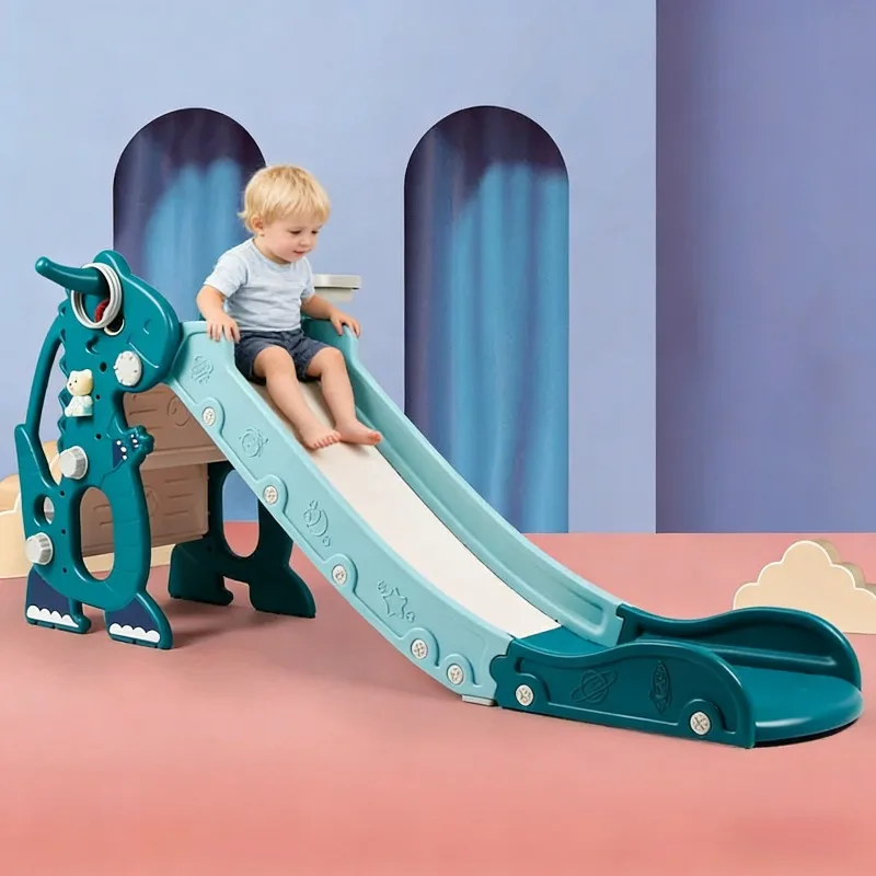 

3 in 1 Toddler Slide Kids Slide Climber Playset with Basketball Hoop Indoor Outdoor Playground Folding Freestanding Baby Slide