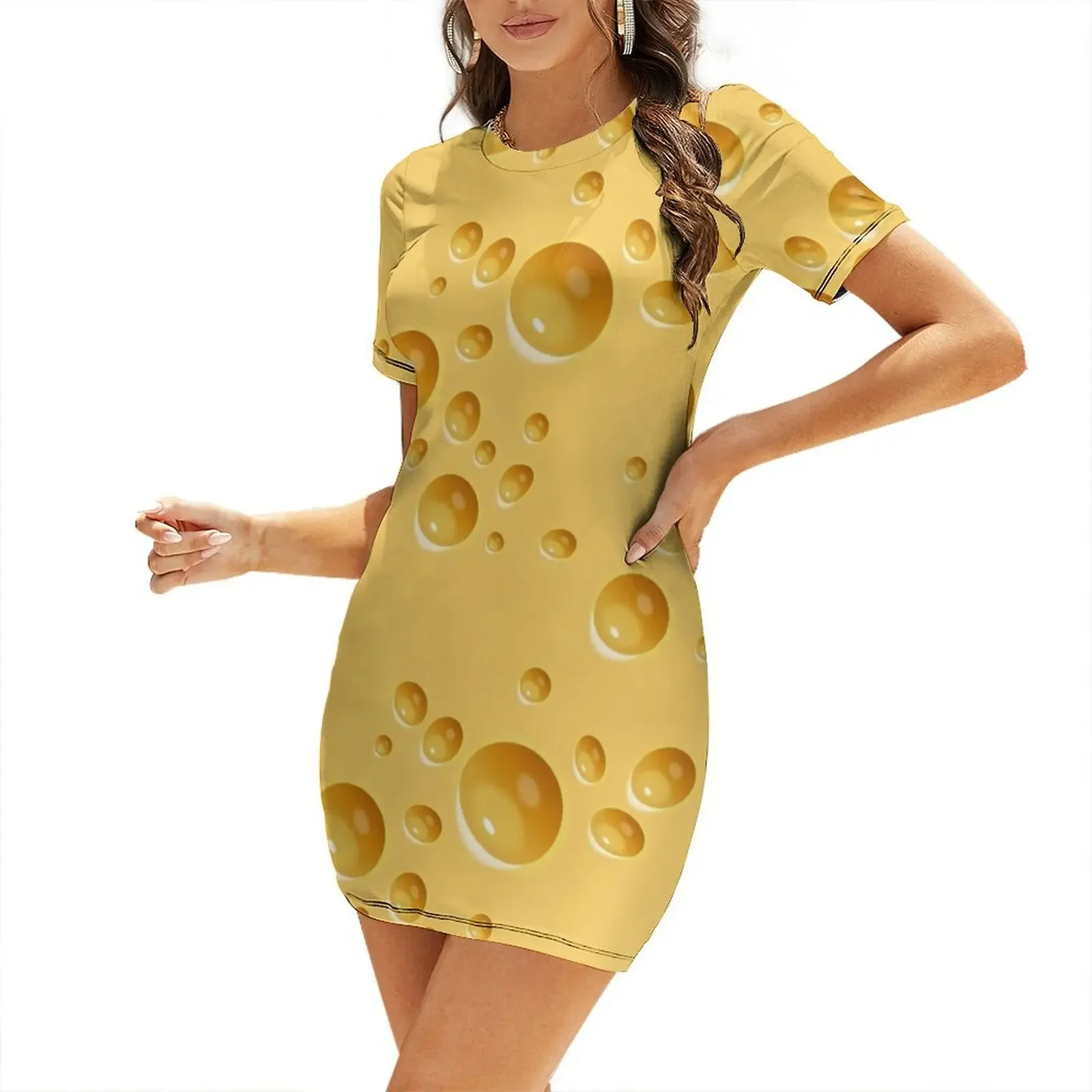 

Swiss Cheese Short-Sleeved Dress women's summer jumpsuit summer dress for women 2025 cocktail dresses Dress
