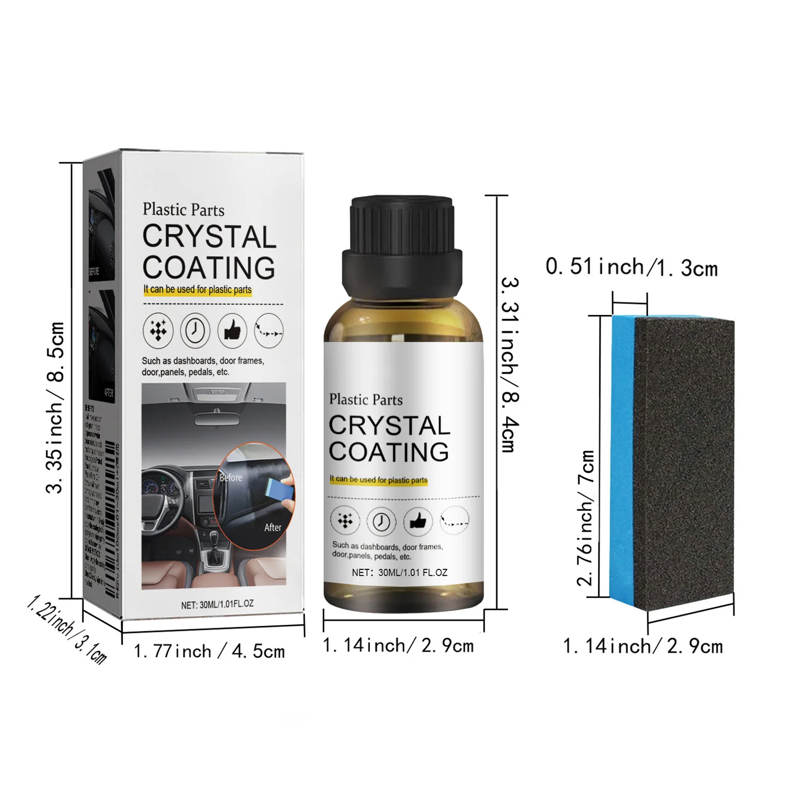 Car Crystal Coating Liquid Effectively Resist UV Rays Dirt Cleaning Coating Agent for Preventing Cracking and Fading