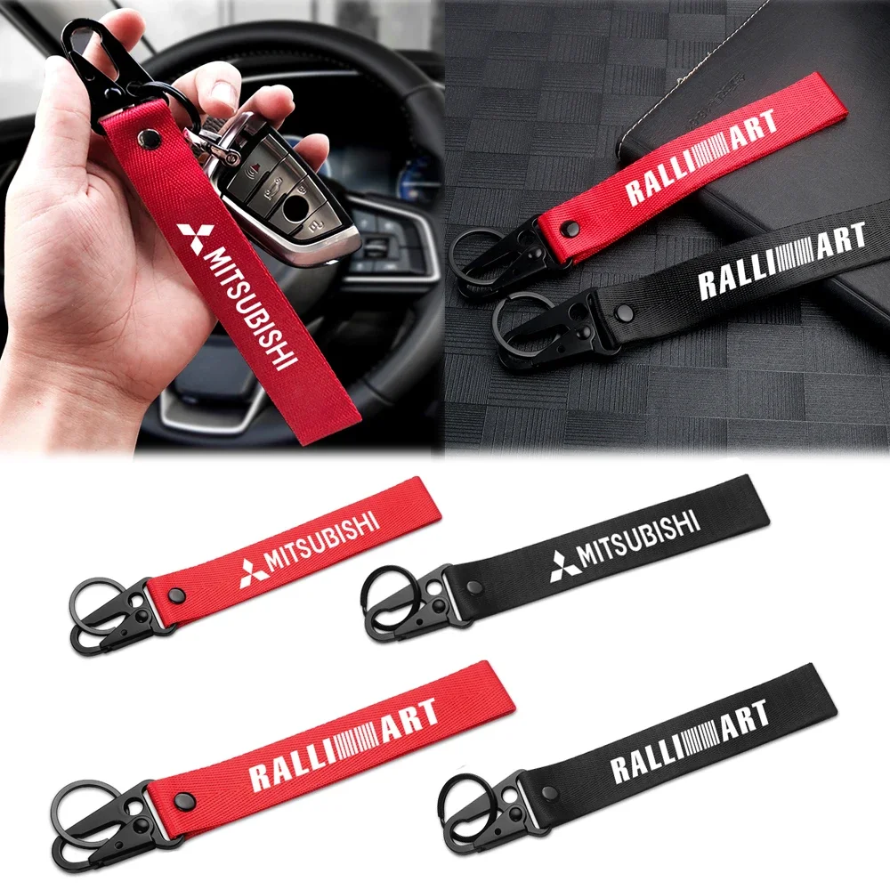 

Car Ribbon Key Chain for Mitsubishi All Models Outlander Lancer ASX Pajero Key Ring Auto Accessories Styling