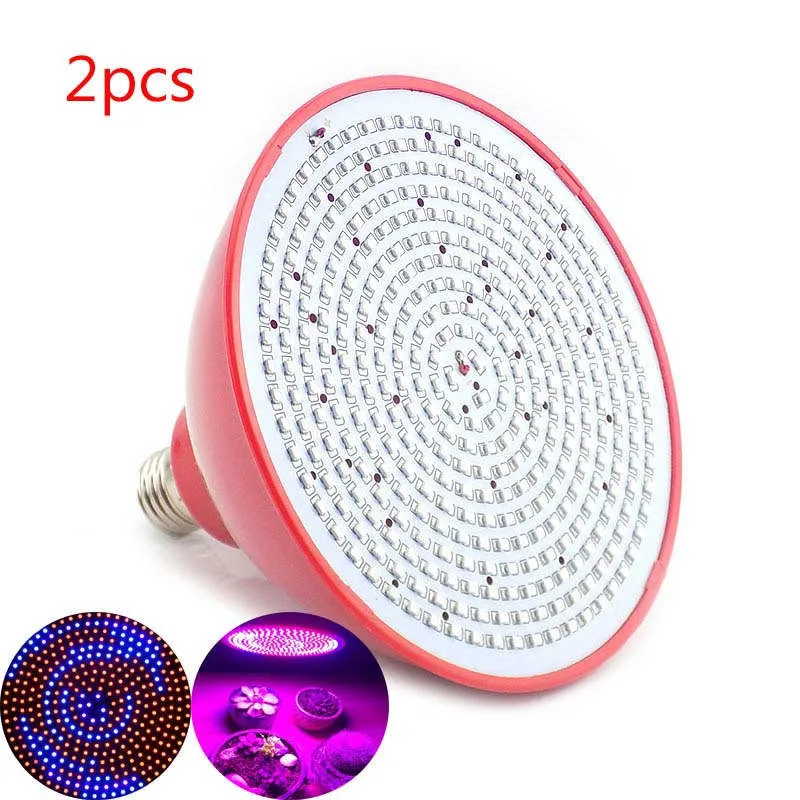 

2pcs Grow LED Greenhouse Plant Growing Light 21W 352 LEDS For Flower Vegetable Indoor Growth Plants Hydroponics System E27 Base