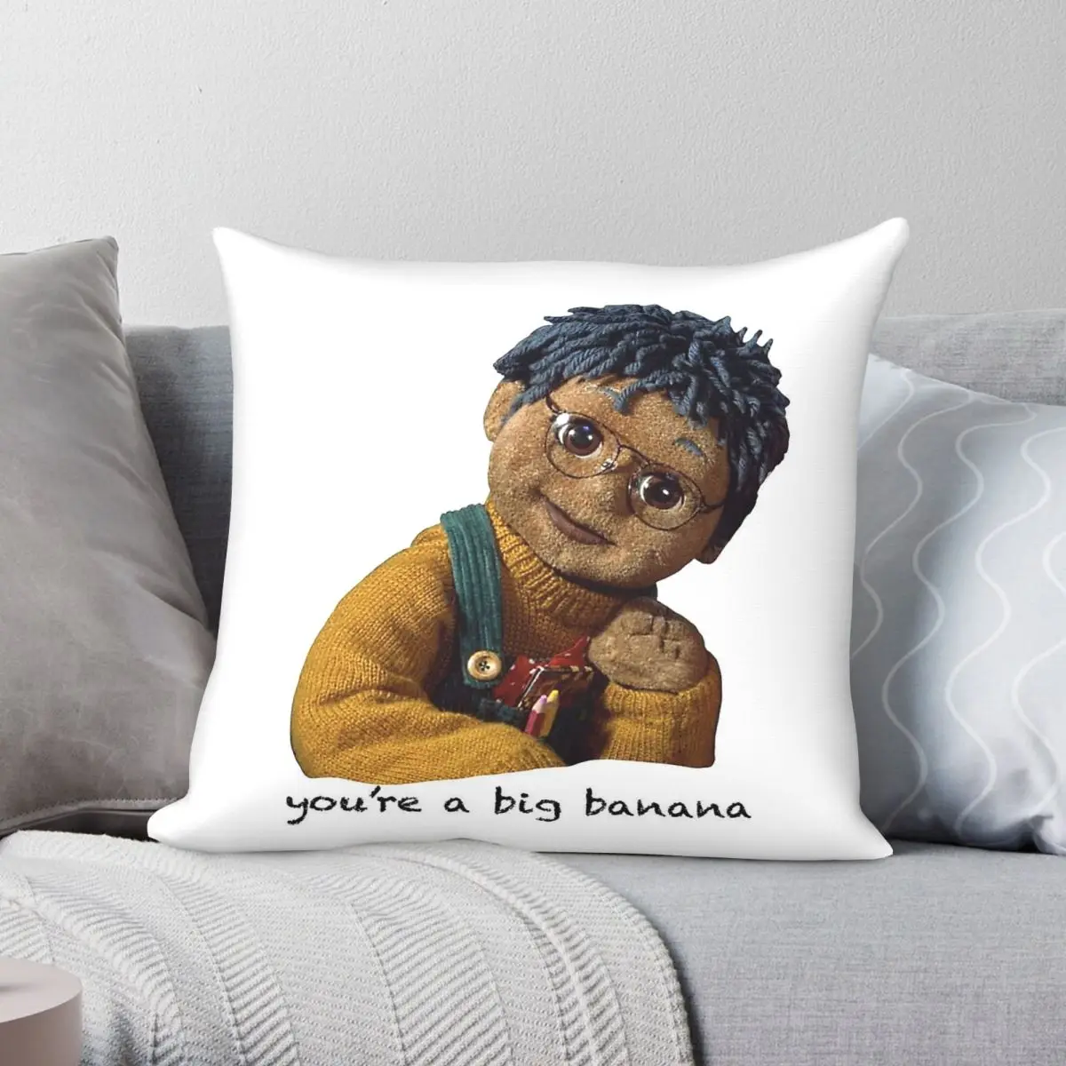 Tots Tv Tom Banana Square Pillowcase Polyester Linen Velvet Pattern Zip Decorative Throw Pillow Case Bed Cushion Cover 45x45