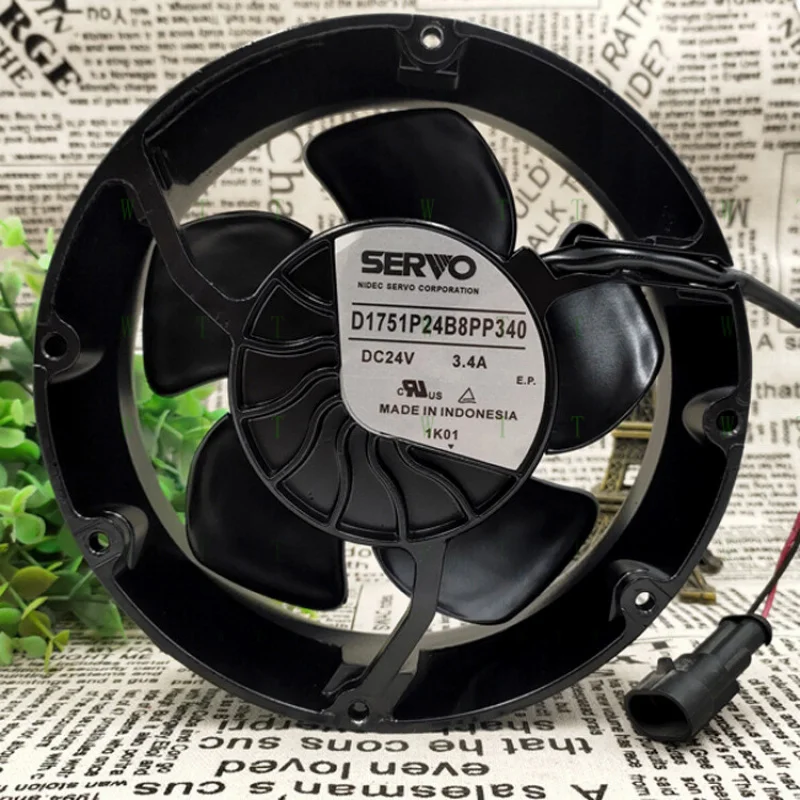 

H 1 pcs SERVO D1751P24B8PP340 DC 24V 3.4A 4-wire imported cooling fan