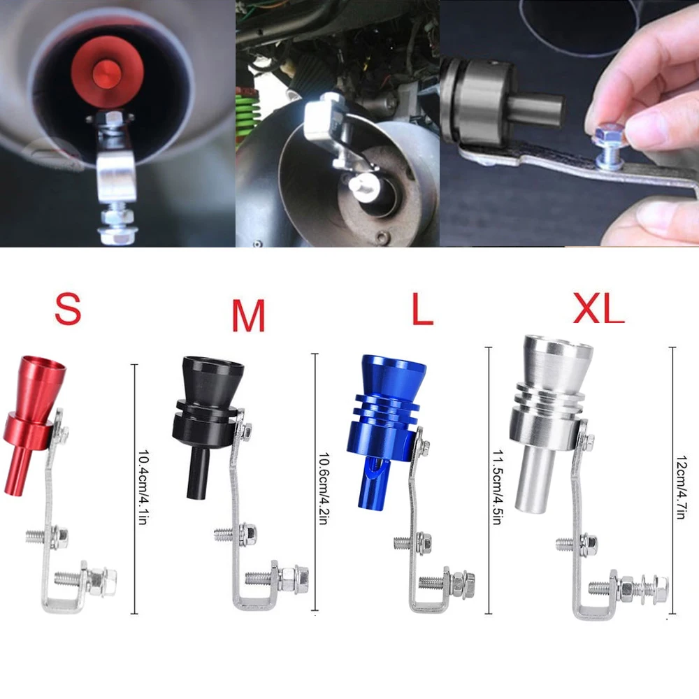 

Размер S M L XL, красный, черный турбозвуковой свисток для ремонта автомобиля, выхлопная труба, автомобильный турбифлер, универсальный симулятор звука для автомобиля