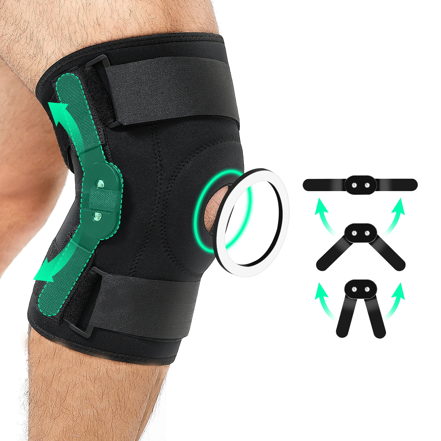 Hinged Knee Brace for Knee Pain Knee Support with Side Stabilizers Joint Pain Relief Arthritis Meniscus Tear