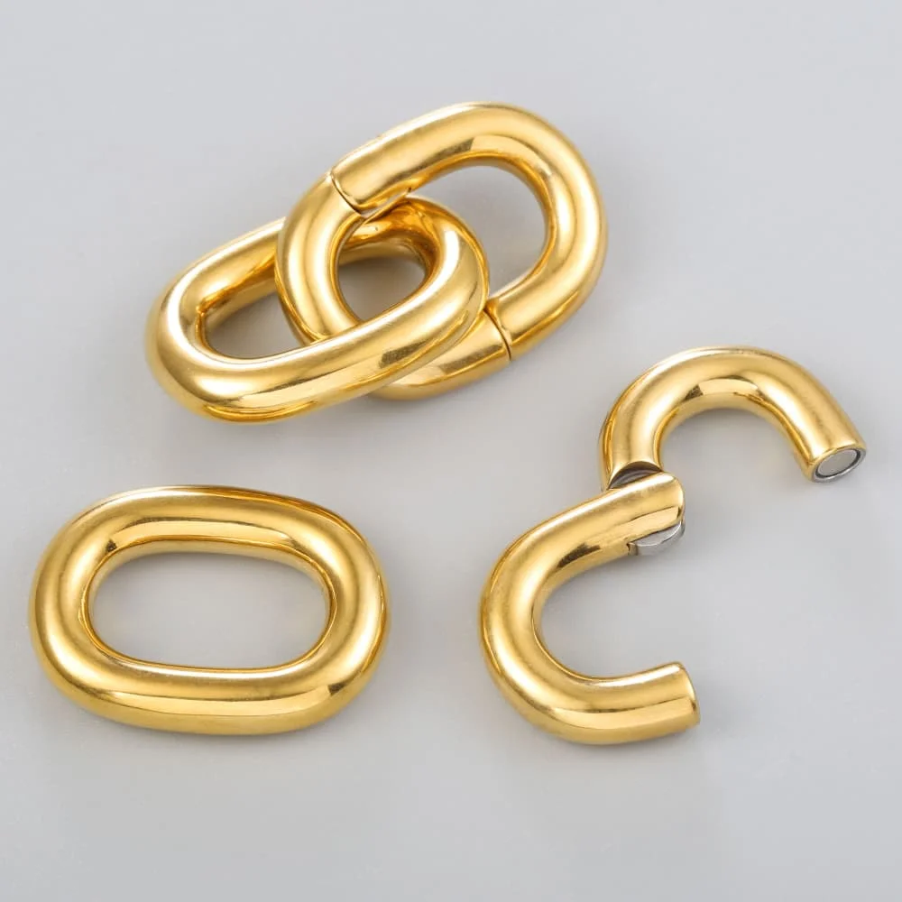 Twolobes 2PCS 316 Stainless Steel Fashion Chain Ear Weights Hangers Expander Piercing Women Man Cool Earrings Body Jewelry