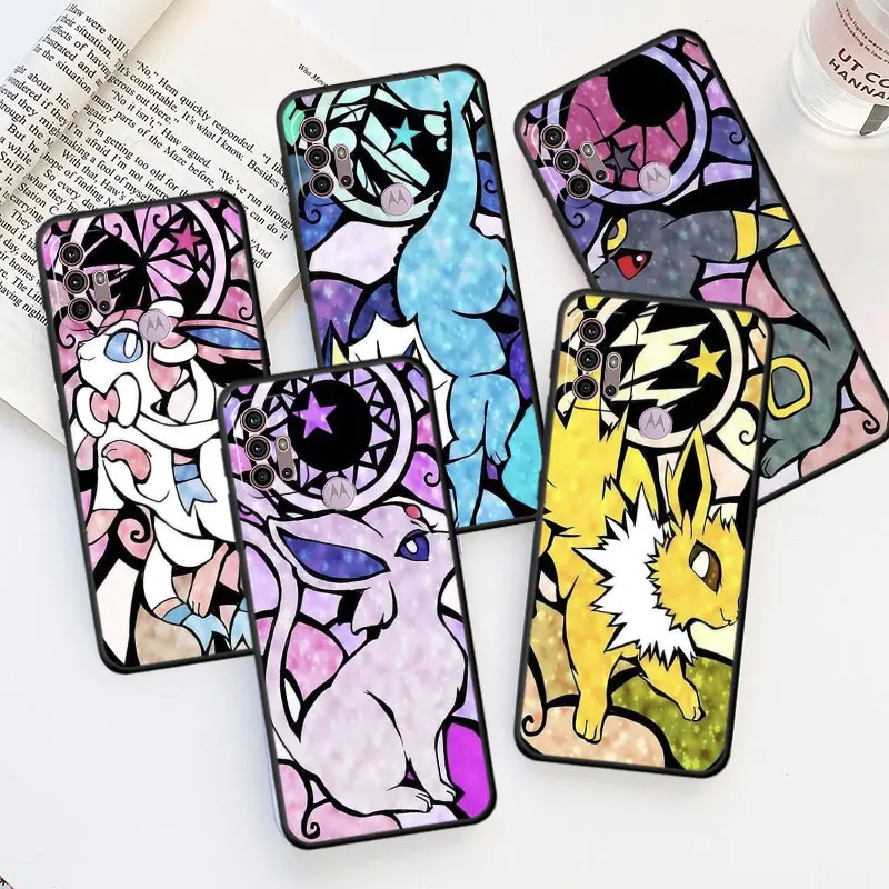 Case For Motorola G60 G30 G22 G52 G53 G71 G51 G31 G72 Edge 20 G9 Plus One Fusion Soft Funda Phone Cover Pokemon Pikachu Eevee