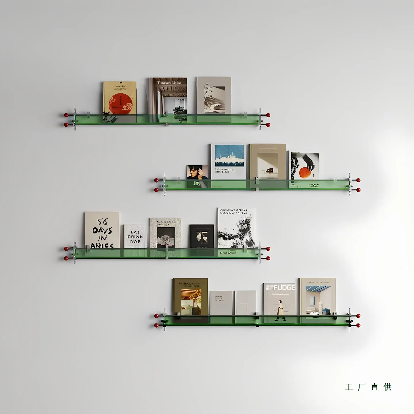 Optical axis shelf Bauhaus upper wall background wall decoration newspaper shelf wall book shelf