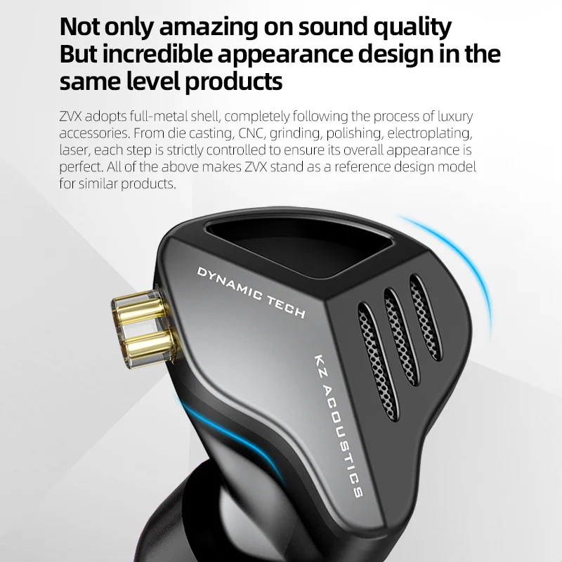 KZ ZVX Earphones Dynamic HIFI Bass Earbuds In Ear Monitor Headphones Sport Noise Cancelling Headset ZAX ZEX PRO EDXPRO