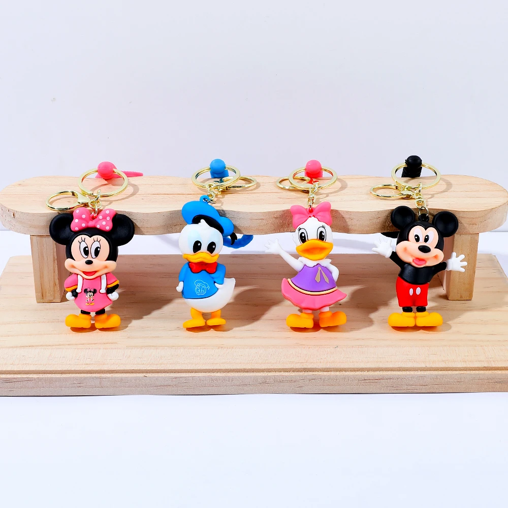 Chaveiro de desenho animado série Disney Mickey Minnie, boneca de chaveiro de suspensão de desenho animado, chaveiro de carro, mochila, decorações suspensas
