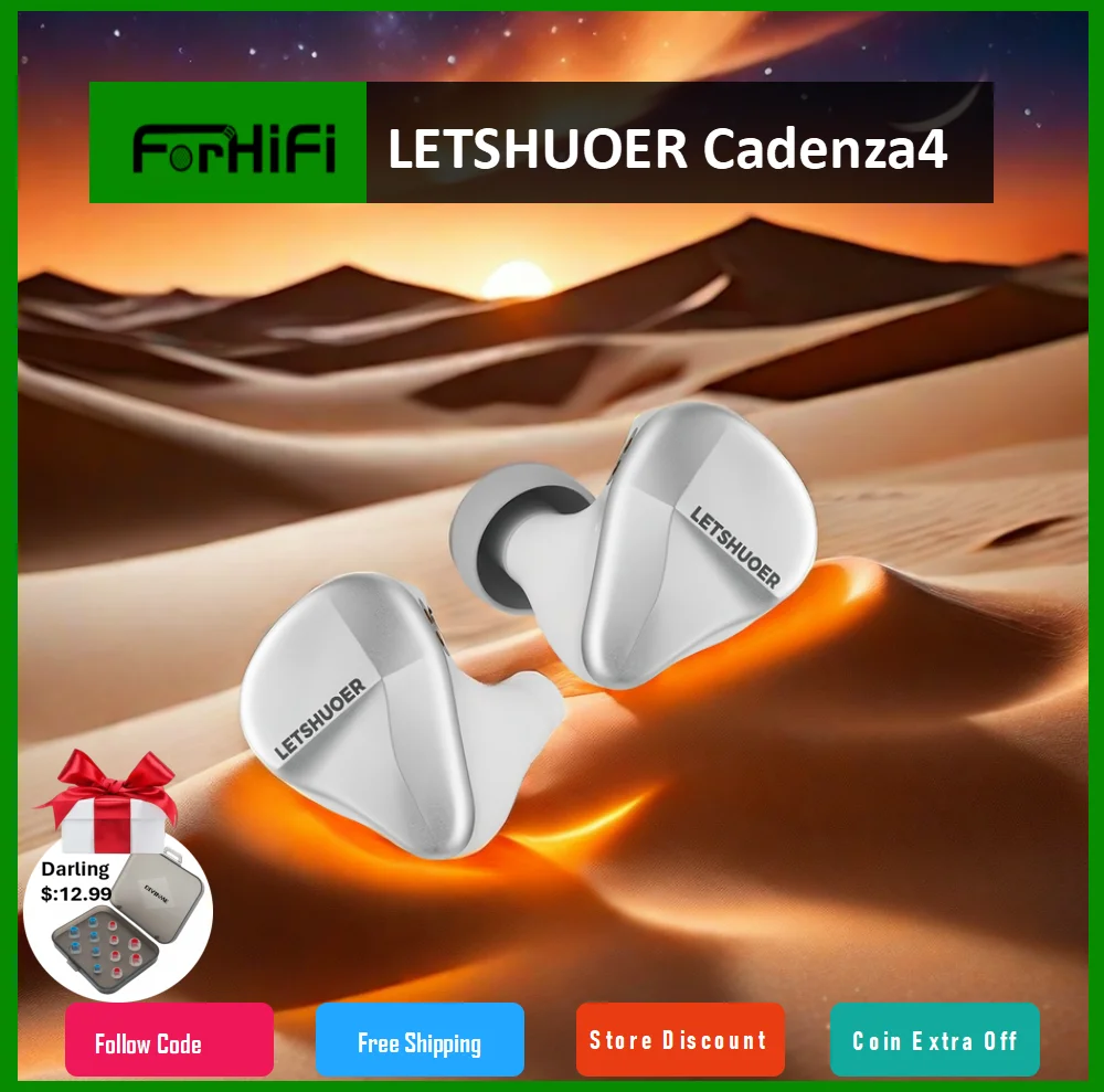 

LETSHUOER Cadenza4 1DD +3BA HIFI Wired IEM Earphones Beryllium Coated Hybrid High-fidelity Monitoring in-ear Monitor