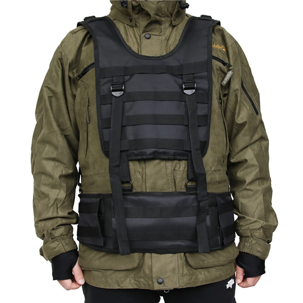 Regulowany modułowy waga klatki piersiowej Tactical Camo Molle Airsoft kamizelka pas bojowy wyściełane odpinane paski do pończoch plecak