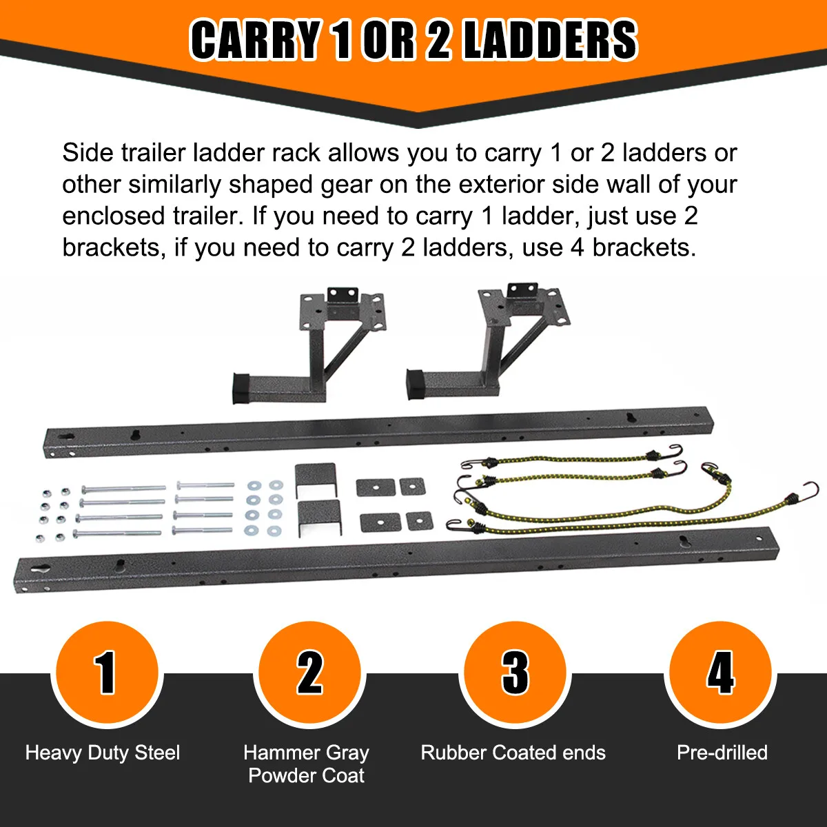 Verstellbarer Anhänger-Seitenleiterständer für geschlossene Anhänger-Anhänger-Außenwandhalterung
