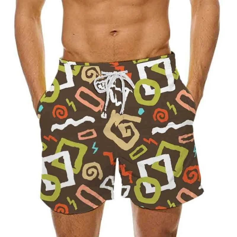 2024Abstract Pattern Men Board Shorts Swimwear Shorts Trunk Sports Pants Casual Men\'s 3d Tops Child Boy Beach Short Men Clothing