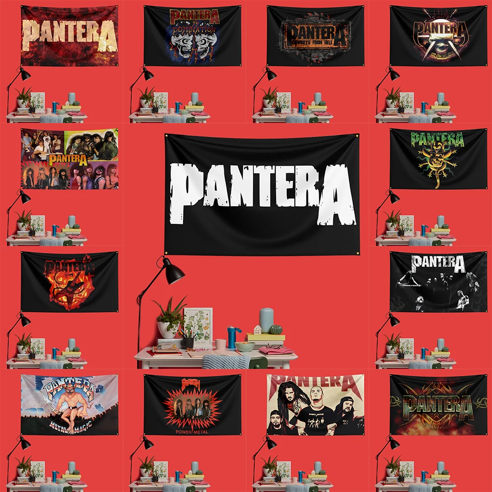 Pantera Inspired Rock Music Flag 3x5 FT 90x150cm Polyester Decorative Banner Tapestry For Music Fans Bedroom Wall Decoration