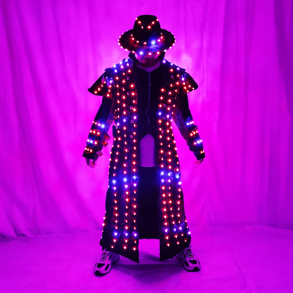 LEDロボットのコスプレ衣装,ステージジャケット,ダンサーのスーツ,コスプレの衣装,ナイトクラブパーティー用のレーザー,男性のダンス