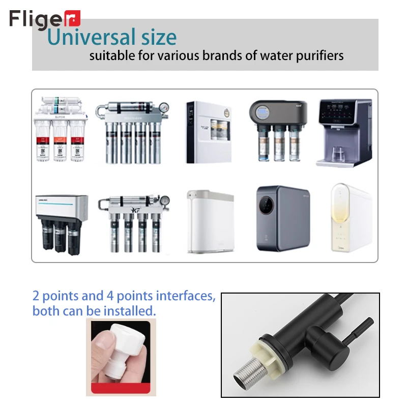 Fliger 1/4 "Küchenarmaturen Edelstahl Direkt Trinkhahn Wasserfilter Wasserhahn Trinkwasser Filter Wasserhahn Torneira