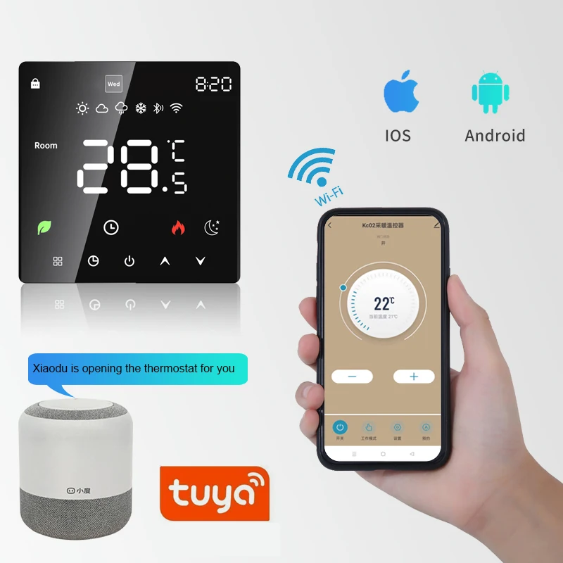 K6 Smart WiFi Electric Floor Heating Temperature Controller Tuya APP Water Floor Heating Gas Boiler Temperature Controller