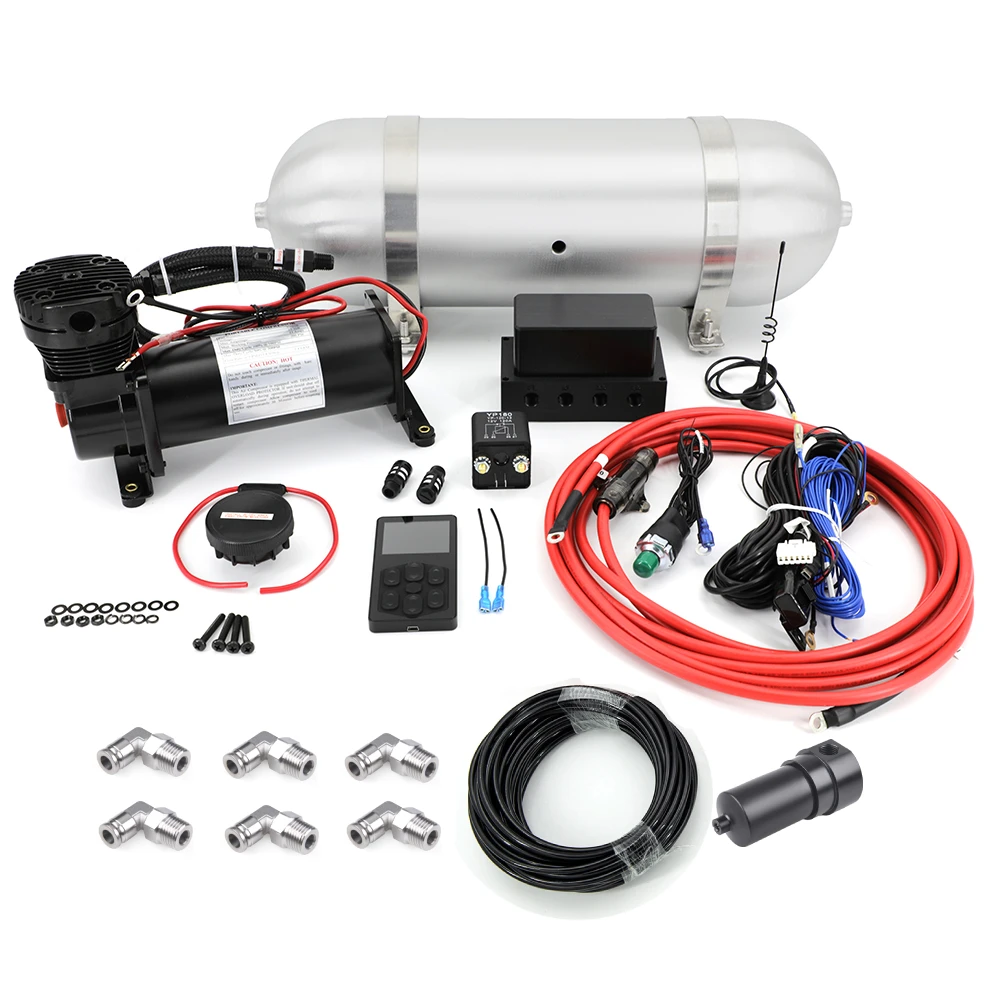 Air Suspension Electronic Controll System With 3 Gallon Aluminum Air Tank , 1 Compressor Pump , 20 meters hose