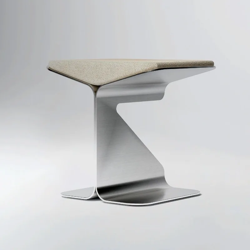 

French Velvet Vanity Stool Luxury Stainless Steel Small Footrest Ottoman Storage Muebles Storage Bench Nordic Furniture