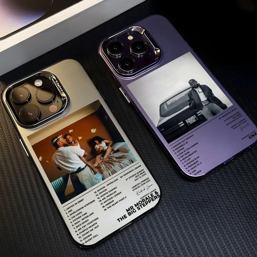 Rapper K-Kendrick L-Lamar Phone Case For iPhone 17 16 15 14 13 12 11 Pro Max Designer Matte Laser Aurora Funda Phone Case