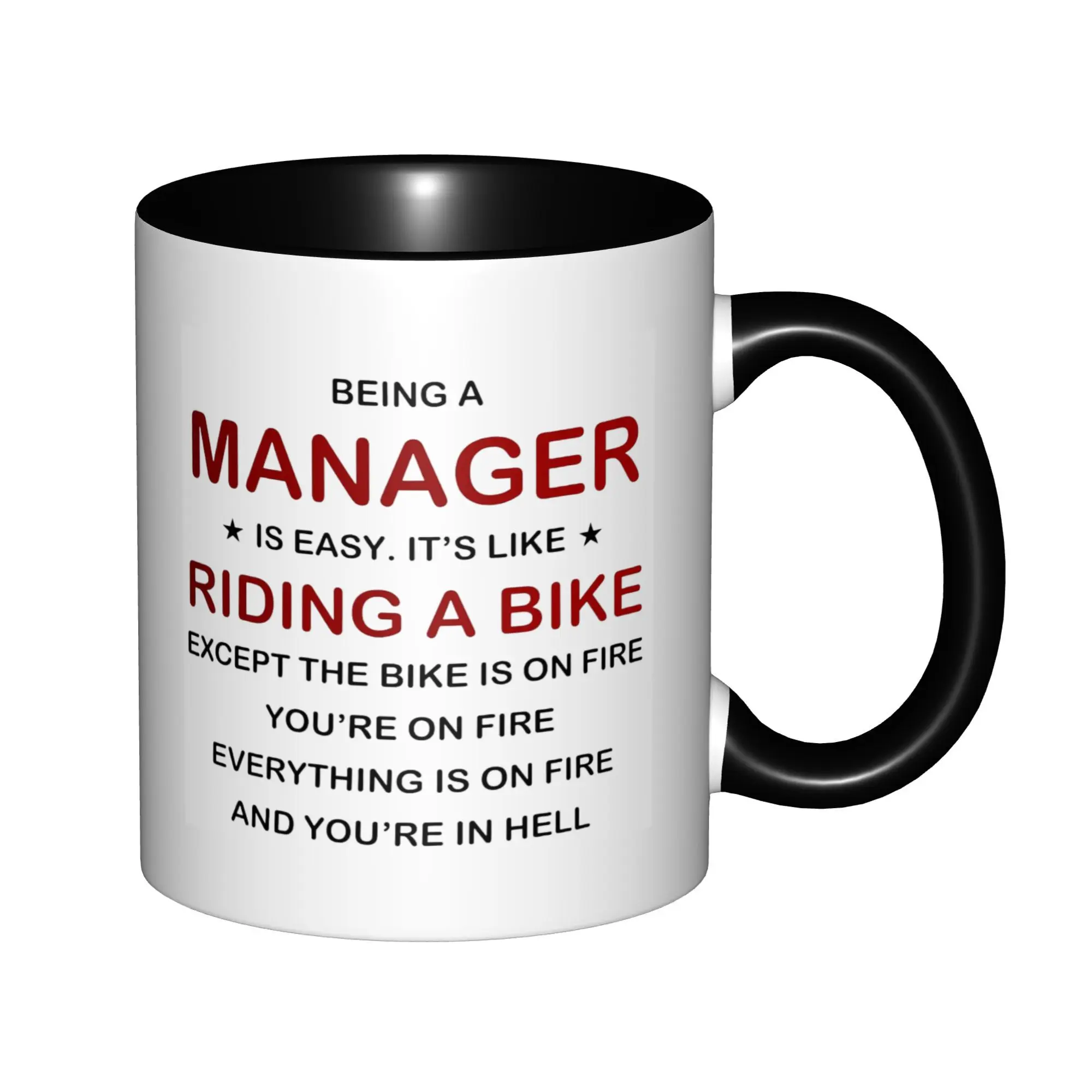 

Being A Manager Is Easy Mugs With Black Handle Birthday Coffee Mugs Ceramic Tea Cups 11oz
