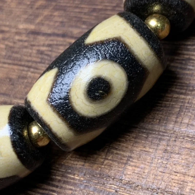 Tibet Pure Boutique Oily Three-Eye Tiger Tooth Pattern Bracelet Agate