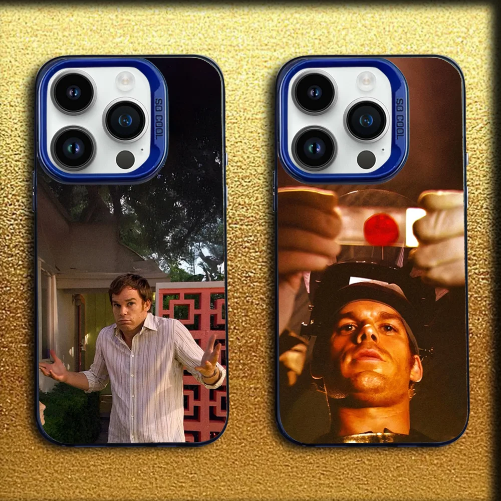 

D-Dexter Morgan Phone Case For iPhone 16,15,14,13,12,11,Mini,Pro,MAX Blue Matte Silicone Cover
