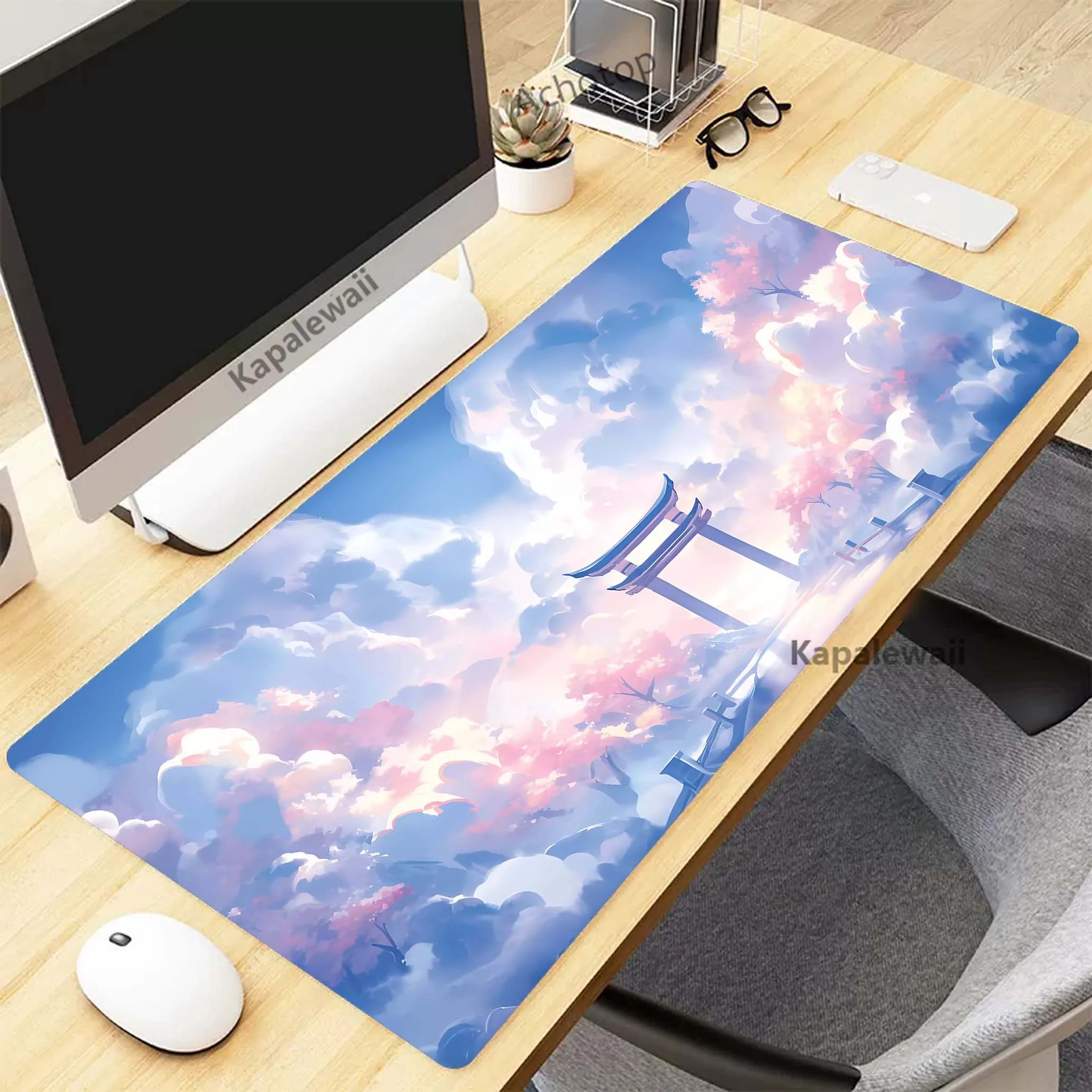 

Cute Kawaii Cat Bright Color Pc Gamer Mouse Pad Gaming Mousepad XXXL Large Rubber Desk Mat Keyboard Pads Speed Mouse Mat 90x40cm